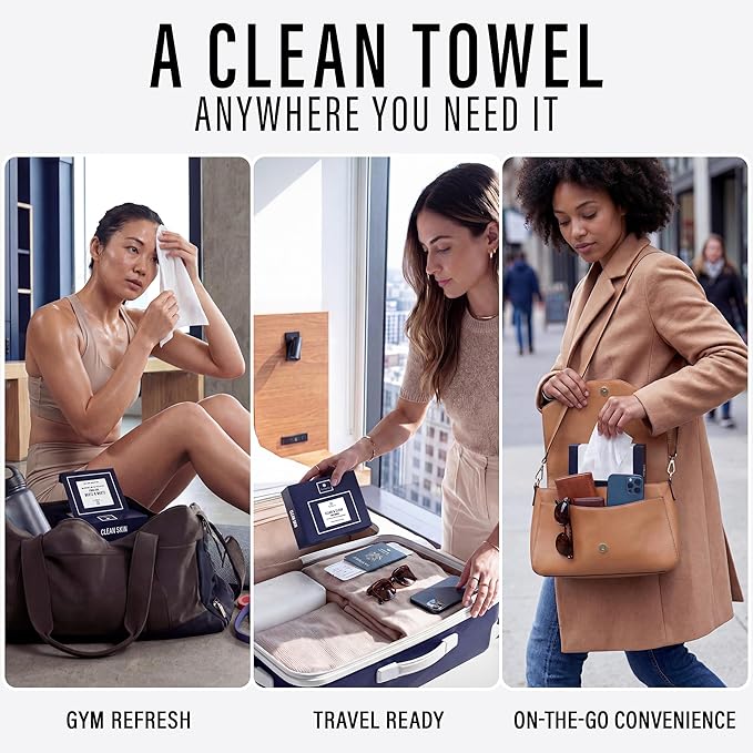 Clean & Clear Face Towels, Disposable Luxury Facial Towels, 100% Viscose Lint-Free Ultra Soft Dry Wipes for All Skin Types, Facial Drying & Gentle Makeup Removal, XL 10×12 Size, 10 Count