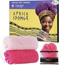 African Net Sponge Authentic - 2 Pieces Body Exfoliator Bath Sponge - Exfoliating Washcloth Back Scrub for Shower - Face & Skin Care, Travel Portable, Durable (Baby Pink & Pink)
