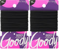 Goody Ouchless Hair Elastics – No Pull,No Breakage,Tangle-Free Hold for Thick,Curly,Coily & Textured Hair –,Black,Long-Lasting Ponytail Holders for Women & Men,15 Count (Pack of 2)