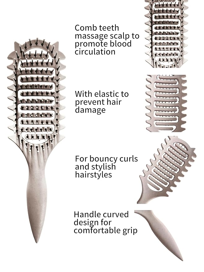 Curl Defining Brush,2026 Vented Hair Brush for Detangling Styling,Curl Defining Brush,Shaping And Defining Curls For Women And Men(Off White)