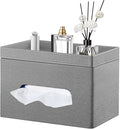 PU Leather Tissue Box Cover Rectangle with Detachable Storage Tray, Fits 230-Count Box Tall Rectangular, Modern Decorative Tissue Box Holder/Organizer for Bathroom, Bedroom Dresser, Night Stand