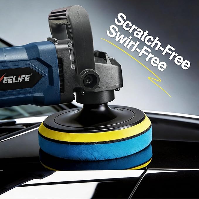 GEVEELIFE 9Pcs Buffing Polishing Pads Kit, 5 Inch Buffing Pads, Sponge & Woolen Pads with M14 Drill Adapter & Backing Plate for Car Care, Polishing, Washing, Cleaning, Waxing