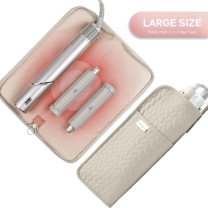 Hot Tools Organizer Heat Resistant Mat Case Hair Tools Holder Travel Bag Portable Hair Styling Tools Cover Pouch for Curling Iron,Flat Iron,Hair Straightener (Camel)