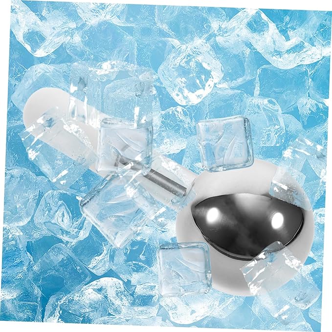 SAFIGLE 2pcs Facial Ice Massager Globes Face Massager Roller Stainless Steel for Collagen Wrinkle Reduction