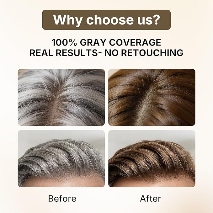 Karseell Hair Dye with Comb Applicator, Maca essence 6-IN-1 Ammonia Free No Mix Hair Color for 100 Percent Gray Coverage Hair Dye, 80ml-Brown