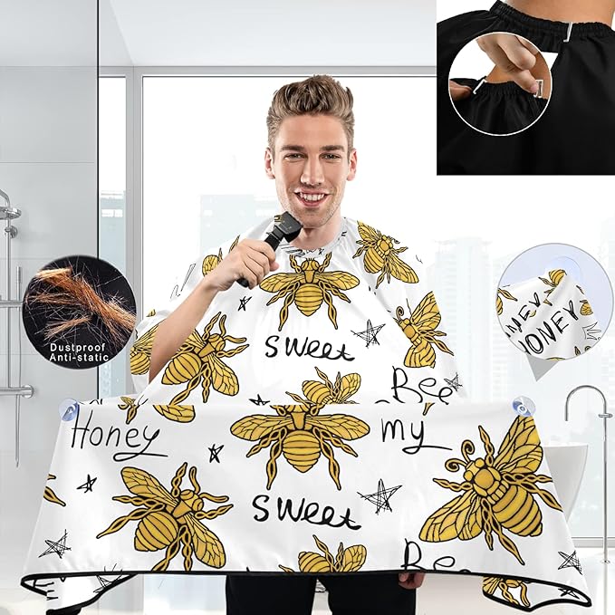 visesunny Professional Barber Cape Polyester Hair Cutting Salon Cape Apron Anti-Static Beard Bib Grooming Apron