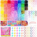 Rubber Bands for Hair, 46 Colors Baby Hair Ties, 2100pcs Colorful Hair Accessories for Girls, Funtopia Small Elastic Hair Ties with Mini Hair Claws Hair Clips for Girls Baby Toddlers Kids