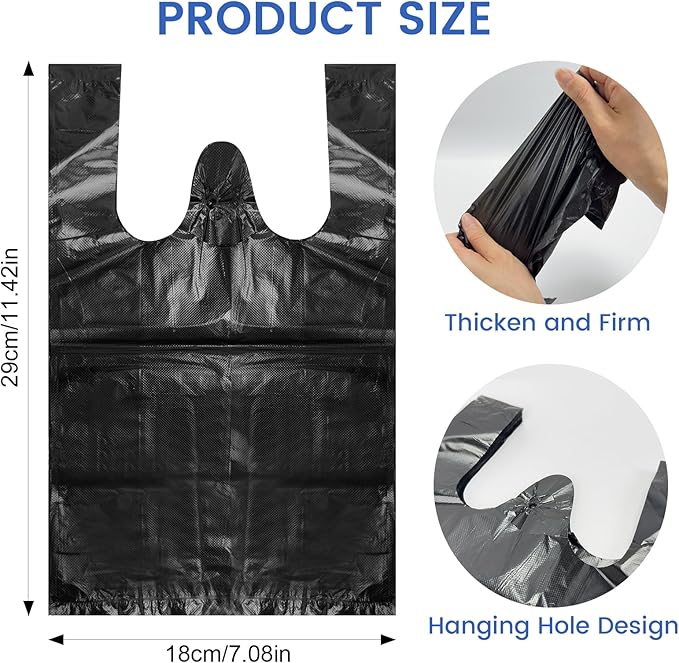 Personal Disposal Bags, Sanitary Napkin Bags Black Little Waste Bags, 400 Pack, Plastic Trash Bags with Handles for Feminine Tampons Hygiene Products