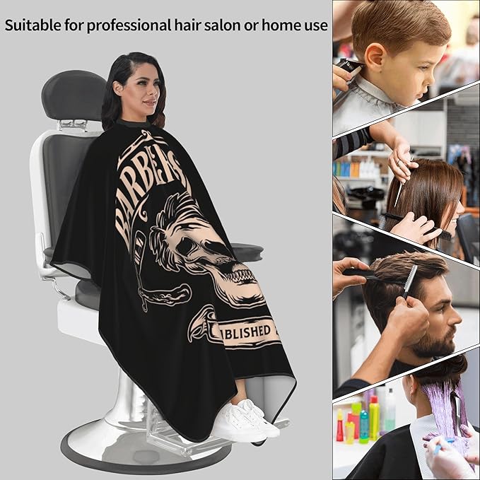 Adult Barber Cape, Professional Salon Haircut Capes, Haircut Kit Hairdressing Apron for Home Salon Barbershop