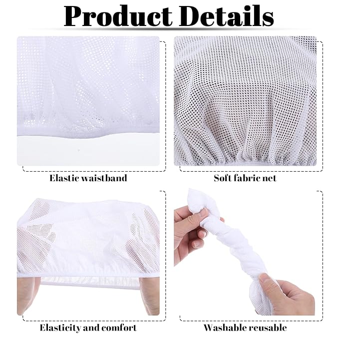 6pcs Mesh Hair Net, Hair Net for Sleeping, Sleeping Hair Net, Elastic Band, Suitable for Drying Hairs, Kitchen, White, Pink, Black