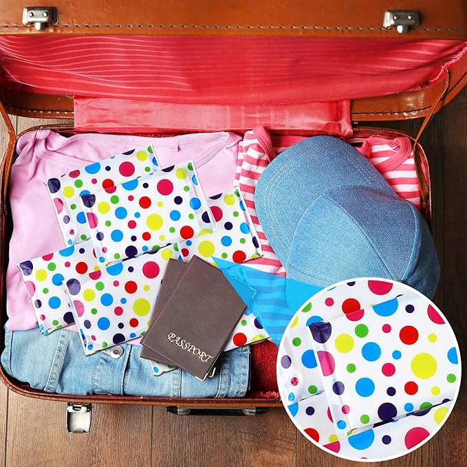 Geyee 50 Packs Tissue Travel Size Facial Paper Napkins Travel Packs Disposable Pocket Tissues for Wedding Guest Traveling School Purse Home Supplies, 500 Sheets 3 Ply(Polka Dot)