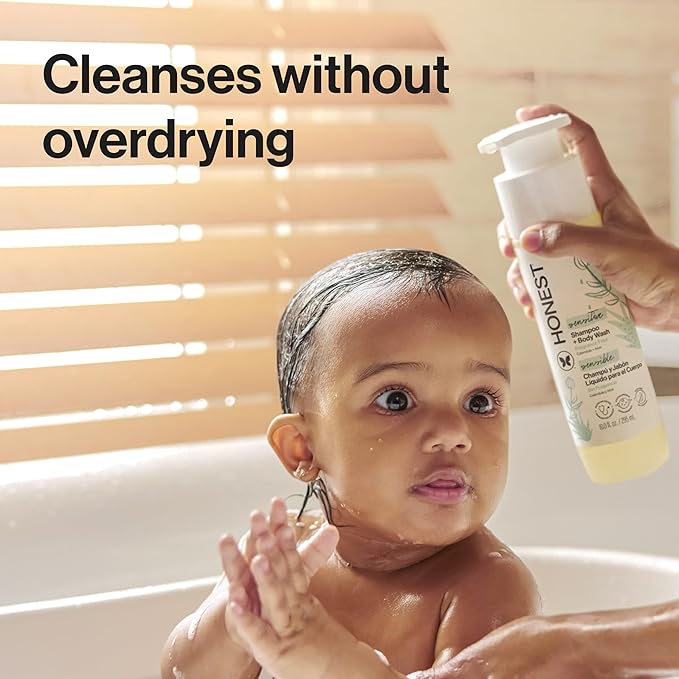The Honest Company 2-in-1 Cleansing Shampoo + Body Wash, Gentle Enough for Baby, Dermatologist Tested, Tear-Free, Hypoallergenic, Fragrance-Free