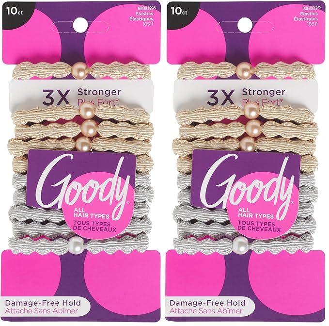 GOODY FOREVER ELASTICS 6MM 10CT BLONDE SILVER (Pack of 2)