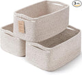 3-Pack Storage Baskets for Organizing | Woven Shelf Toy Basket | Rope Baskets for Gifts Empty | Closet Organizer Bins with Handles | Cube Decorative Box | 13.7×7.1×6.7” | Mixed brown