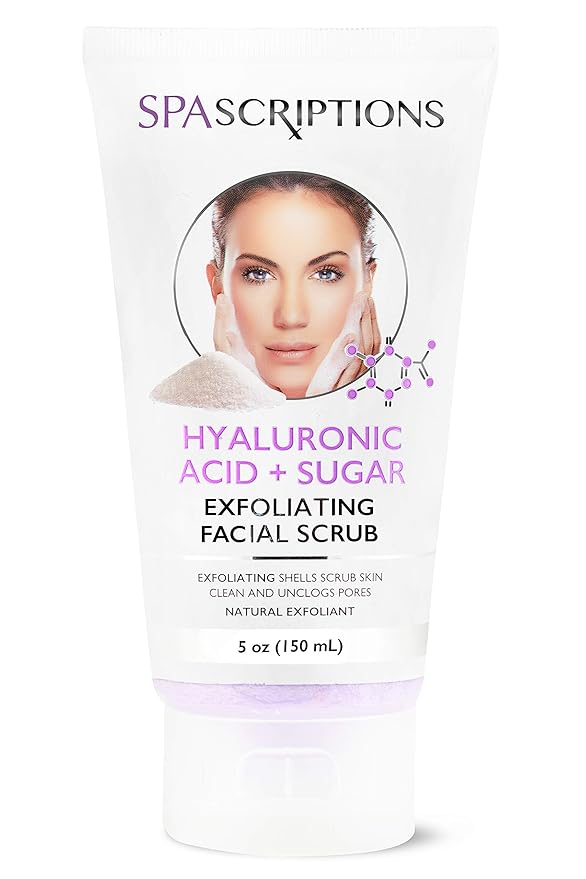 Face Exfoliating Scrub Hyaluronic Acid & Sugar Face Wash - 5 Oz