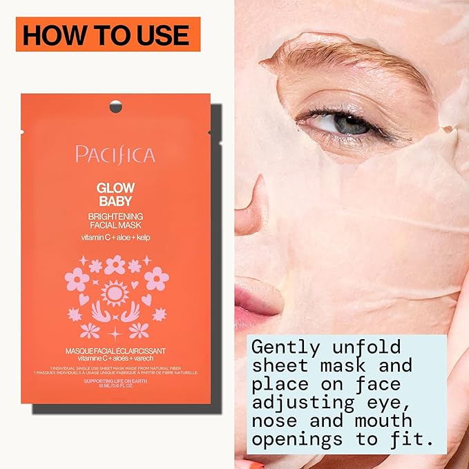 Pacifica, Facial Mask Brightening Glow Baby 0.6 Fl Oz