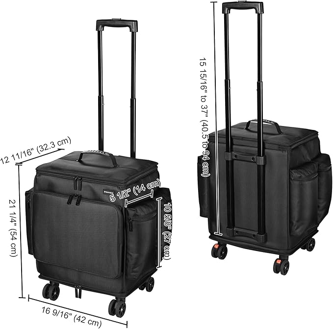 BYOOTIQUE Rolling Makeup Train Case with Backpack Travel Cosmetic Bag, Pink