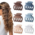 6 Pcs Hair Clips Small Claw Clips for Thin Hair Medium Matte Non-slip Hair Accessories for Women and Girls (Brown Blue)