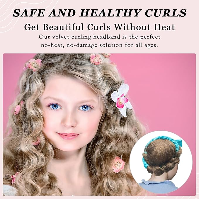 ZILAMPU Heatless Curls Overnight for Long Hair, Heatless Hair Curlers to Sleep In Overnight Curls, 70" Soft Velvet No Heat Hair Curlers Set for Women