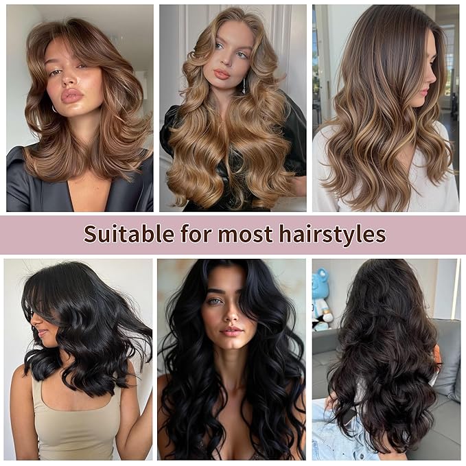 Heatless Curls Overnight Hair Curler - 4 Pcs Curling Rod to Sleep In, Velvet Hair Rollers with Satin Hair Scarf Girl's gift (Brown)