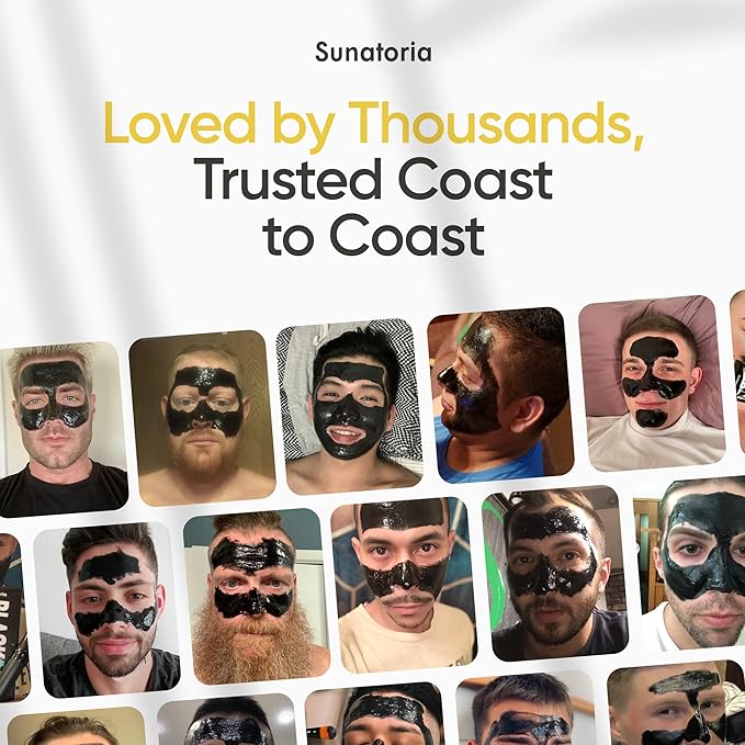 SUNATORIA Black Peel Off Face Mask – Charcoal Peel Off Face Mask for Oily & Combination Skin – Helps Remove Excess Oil & Lift Away Surface Impurities – Refreshing Botanical Formula, 2.04 fl oz (Men)