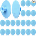 Nuogo 20 Pack Face Scrubber Soft Silicone Facial Cleansing Brush Wash Brush for Deep Cleaning, Face Scrub Brushes for Massage Faces Exfoliator Blackhead Removing Faces Cleansing Pads (Light Blue)