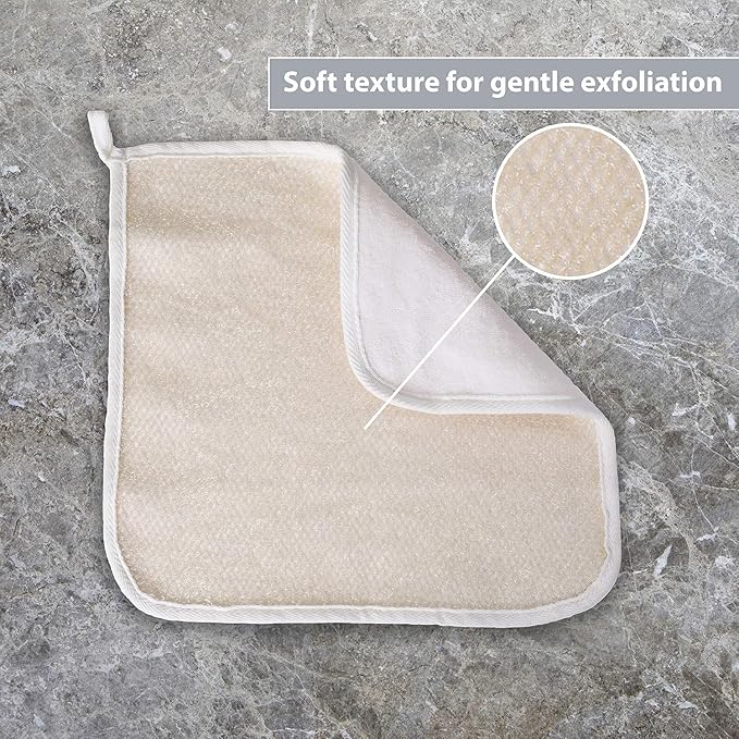 PARADISO Evriholder Soft-Weave Exfoliating Wash Cloths Dual-Textured for Face and Body, Pack of 3, White