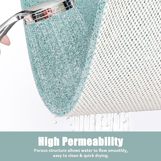 Shower Mat Bathtub Mat Non-Slip - 24x24 Inch, Soft Comfort Bath Mat with Drainage Holes, PVC Loofah Massage Bathmat for Shower, Tub, Bathroom, Wet Areas, Quick Drying