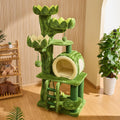 80.35'' Luxury Cat Tree for Indoor Cats, All-in-One Tall Flower Tower with Scratching Post, Multi-Level Heavy Duty Cat Tree for Indoor Cats, Solid Wood Cat Condo for Multi-Cat Families