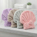 Microfiber Hair Drying Cap, Quick Dry Hair Towel Wrap, Super Absorbent Hair Turban with Bow Design, Soft Shower Head Wrap for Women,Cute Bow Hair Towel Girls Hair Towel ，Anti frizz ，Travel 4pcs