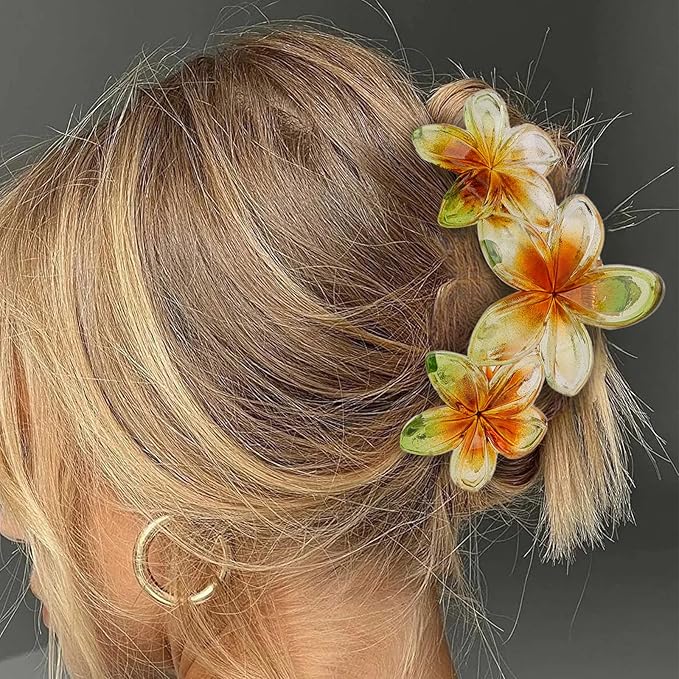Women's Claw Clips - Large Hawaiian Flower Hair Clips, Non-Slip, Strong Hold for Thick/Thin Hair, Style E