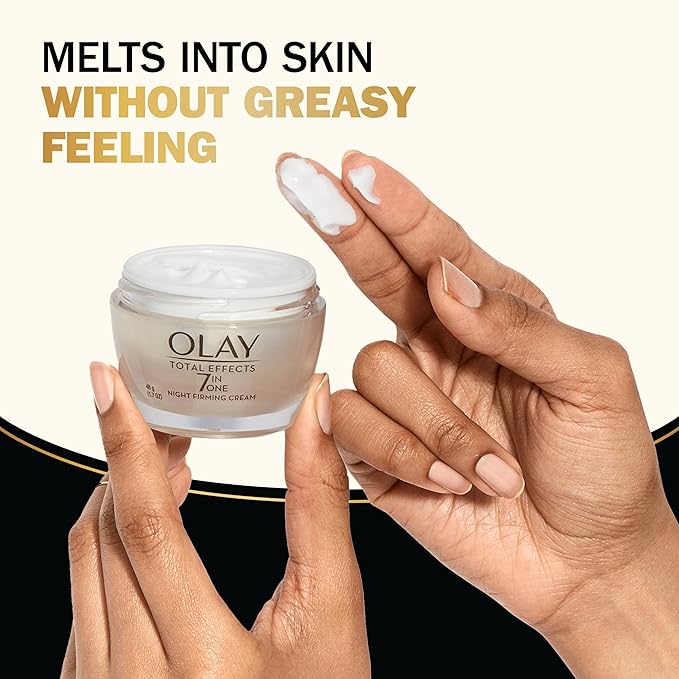 Olay Total Effects Night Firming Cream Face Moisturizer,1.7 oz,(Pack of 2)
