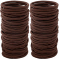 100PCS Hair Bands, 4MM Large Ponytail Holders, Brown - 2 Inch in Diameter Rubber Bands for Medium to Thick Hair, Curly Hair, Women or Girls