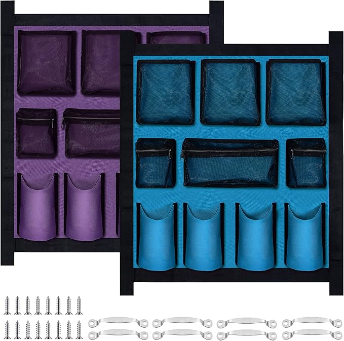 Riakrum 2 Pcs Horse Trailer Grooming Bag Hanging Horse Door Caddy Trailer Organizer Storage (Classic,29.92 x 22.83 Inch)