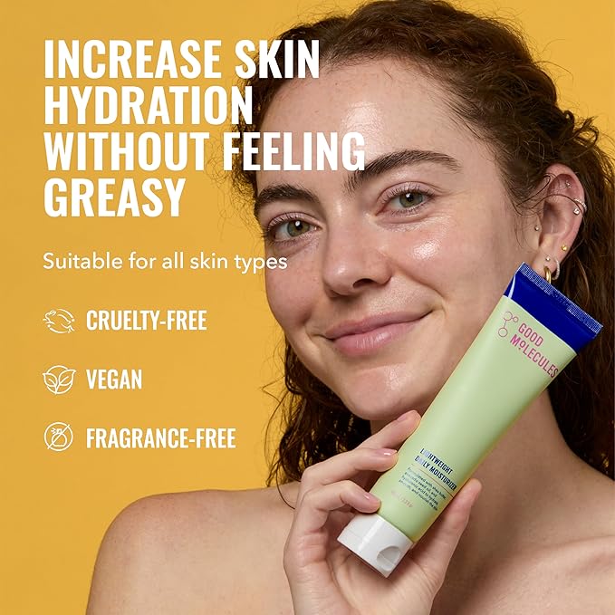 Good Molecules Lightweight Daily Moisturizer Face Cream Pack 3 – 100 ml / 3.38 fl oz Each - Non-Greasy Facial Moisturizer Face Lotion with Shea Butter & Hyaluronic Acid