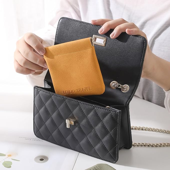 RIGHT AWAY 3 PCS Small Makeup Bag for Purse,Mini Cosmetic Organizer Make Up Bag for Women,Squeeze Coin Purse Pouch,Portable Tiny Makeup Pouches for Cosmetic Accessories,Lipstick, Jewelry, Card, Coins