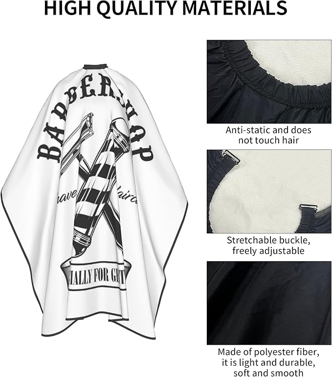 Adult Barber Cape, Professional Salon Haircut Capes, Haircut Kit Hairdressing Apron for Home Salon Barbershop