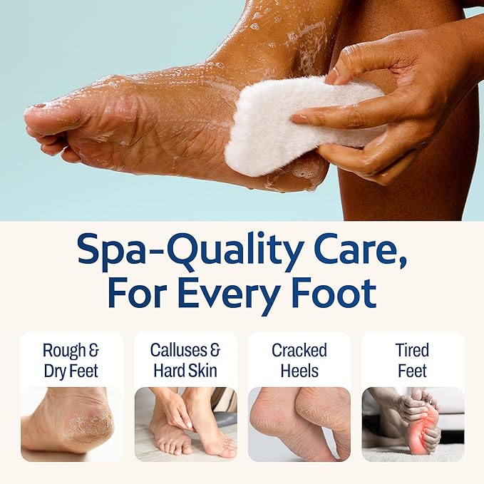 HartFelt Foot Scrub Sponge Exfoliator, Callus and Dead Skin Remover for Heel, Toes, and Foot, 25 Count, White