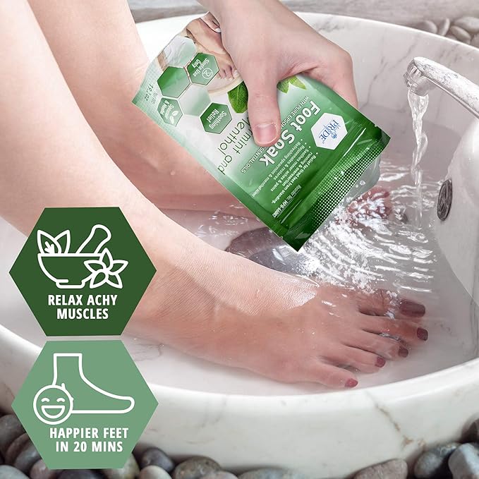 MED PRIDE Menthol Epsom Bath Salts for Pain Relief, Soothing Muscle Recovery & Relaxation with Essential Oils (Foot Soak 19.2 Ounce (Pack of 1))