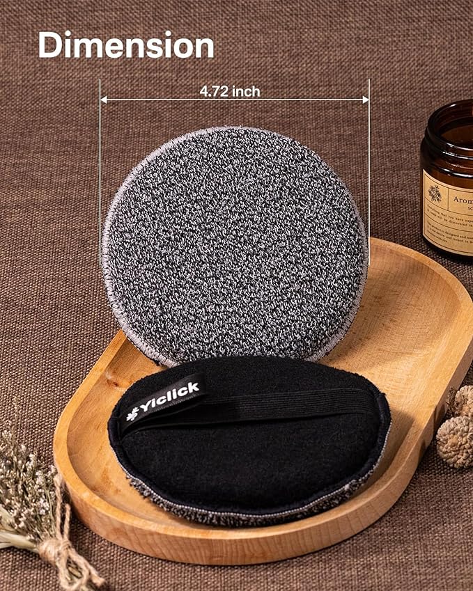 Yiclick Exfoliating Body Scrubber (2 Pack), Body Exfoliator Scrubber, Exfoliating Sponge for Shower Bath, Shower Loofah Luffa Lufa with Handle, Dead Skin Exfoliator for Body Scrub, Men Women