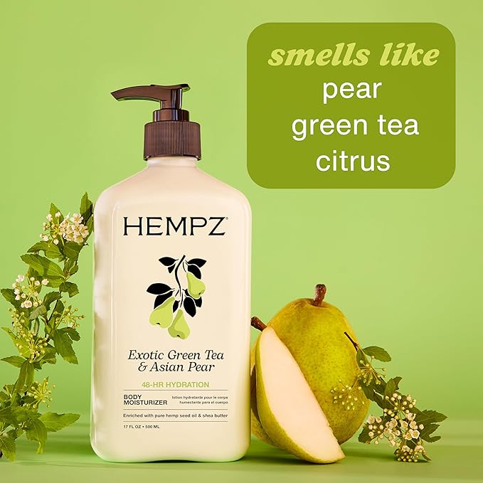 HEMPZ Body Lotion - Green Tea and Asian Pear - Daily Moisturizing Cream - 17oz