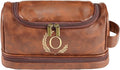 Personalized Leather Toiletry Bag For Men, Engraved Initial Travel Toiletry Bag for Men, Travel kit for Him, Ideal Gift for Him Dad Father Son Husband Grandpa Lover Christmas Anniversary Birthday(O)