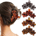Flower Hair Clips for Women 4PCS Leopard Flower Claw Clips Non-slip Cute Claws for Thick Thin Hair Strong Hold Stylish Accessories for Women Girls