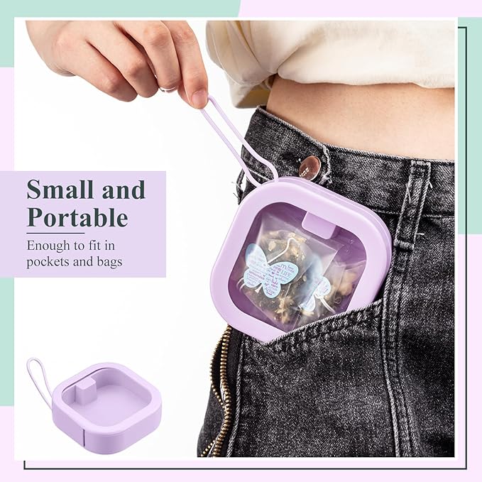Kathfly 2 Pack Hair Tie Organizer Portable Hairband Holder Portable Hair Accessories Organizer Hanging Storage Container for Cotton Swab Bobby Pin Small Items on Desktop(Purple)