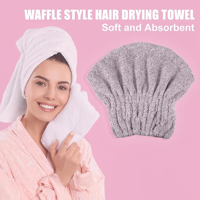 VOCOSTE Charcoal Fiber Hair Drying Towel Dry Cap, Lightweight Strong Absorbent, for After Bath Drying Hair, Purple