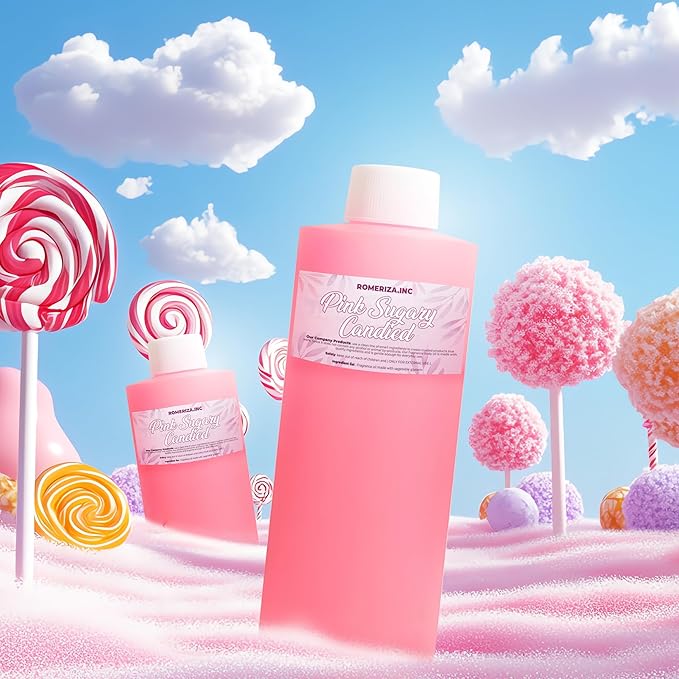 Pink Sugary Candied Natural Fragrance Body Oil - Luxury Scented Body Oil Perfume- Women’s Scented Oil - Long Lasting Perfume - Uncut Fragrance Oil in Plastic Bottle 16 Fl Oz (Pack of 1)