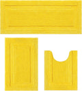 SHACOS Yellow Fall Bathroom Rugs Sets 3 Piece, 20"x32" + 20"x47" Non Slip Bath Mat and 20"x24" Toilet Rugs U Shaped Washable, Soft Fluffy Water Absorbent Bathroom Floor Mat