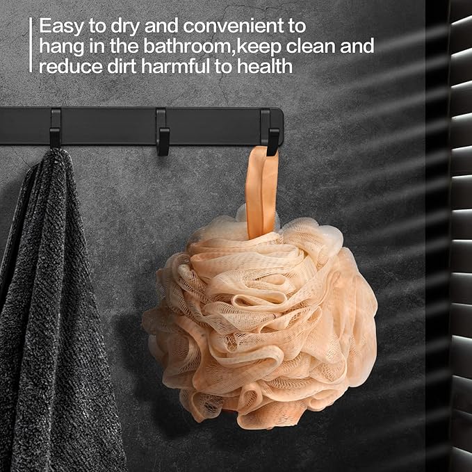 Fishent Loofah Bath Sponge Shower Loofahs, 4 Pack 50g Soft Loofa Exfoliating Body Scrubber Mesh Shower Puff Pouf Ball Luffa for Men and Women(50g/pcs)