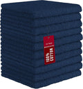 DecorRack 10 Pack 100% Cotton Wash Cloth, Luxurious Soft, 12 x 12 inch Ultra Absorbent, Machine Washable Washcloths, Navy (10 Pack)