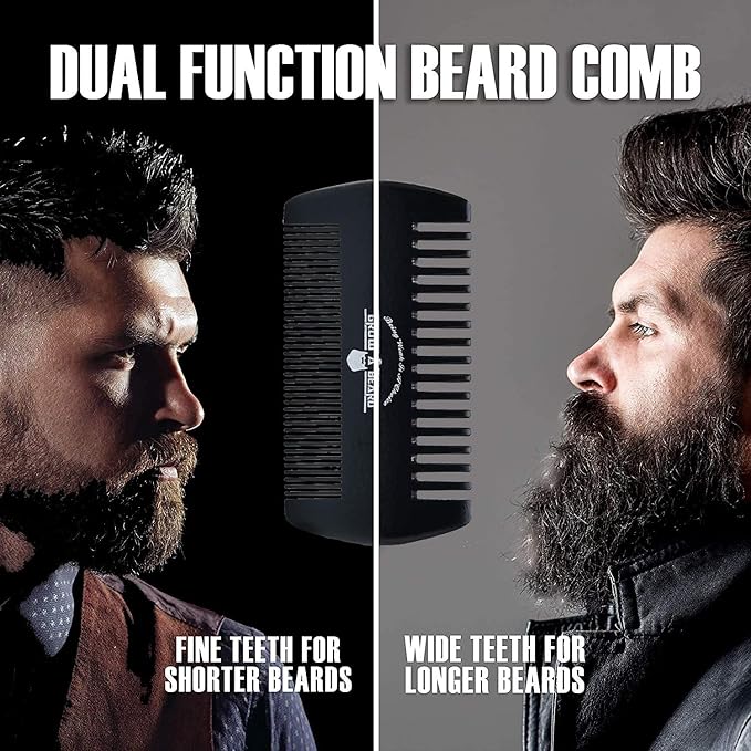 Beard Brush for Men with Beard & Mustache Comb Set, Beard Grooming & Care Kit, Natural Boar Bristle Brush, Dual Action Wood Comb, Stainless Steel Scissors, and Travel Bag, Great Fathers Day, Dad Gifts